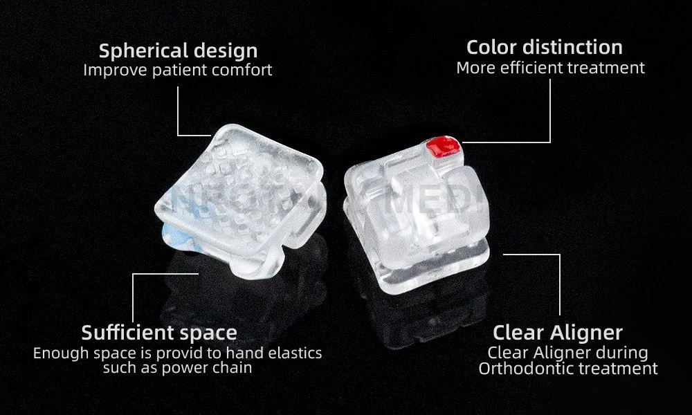 Hot! CE Orthodontic Factory Dentist Ceramic Bracketchina Dental Absolute Sapphire Ceramic Bracket