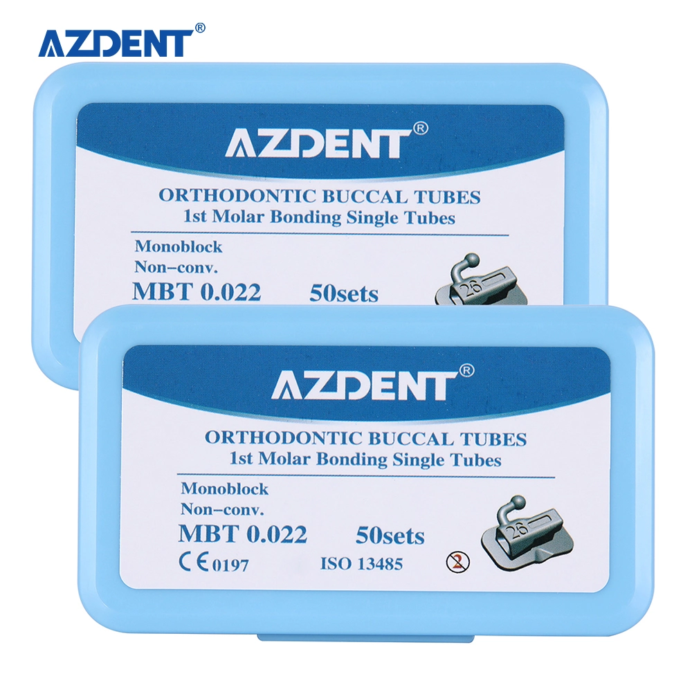 Azdent Orthodontic Single Bondable Dental Monoblock Buccal Tube 200PCS