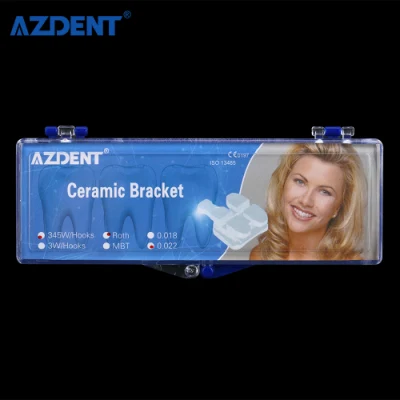 2022 Azdent Dental 널리 사용되는 Roth 022 5*5 345hooks 치과 교정용 세라믹 브래킷